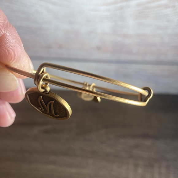 EUC Alex and Ani Energy Monogram Letter "M" Initial Bracelet Charm Bangle - Picture 4 of 6